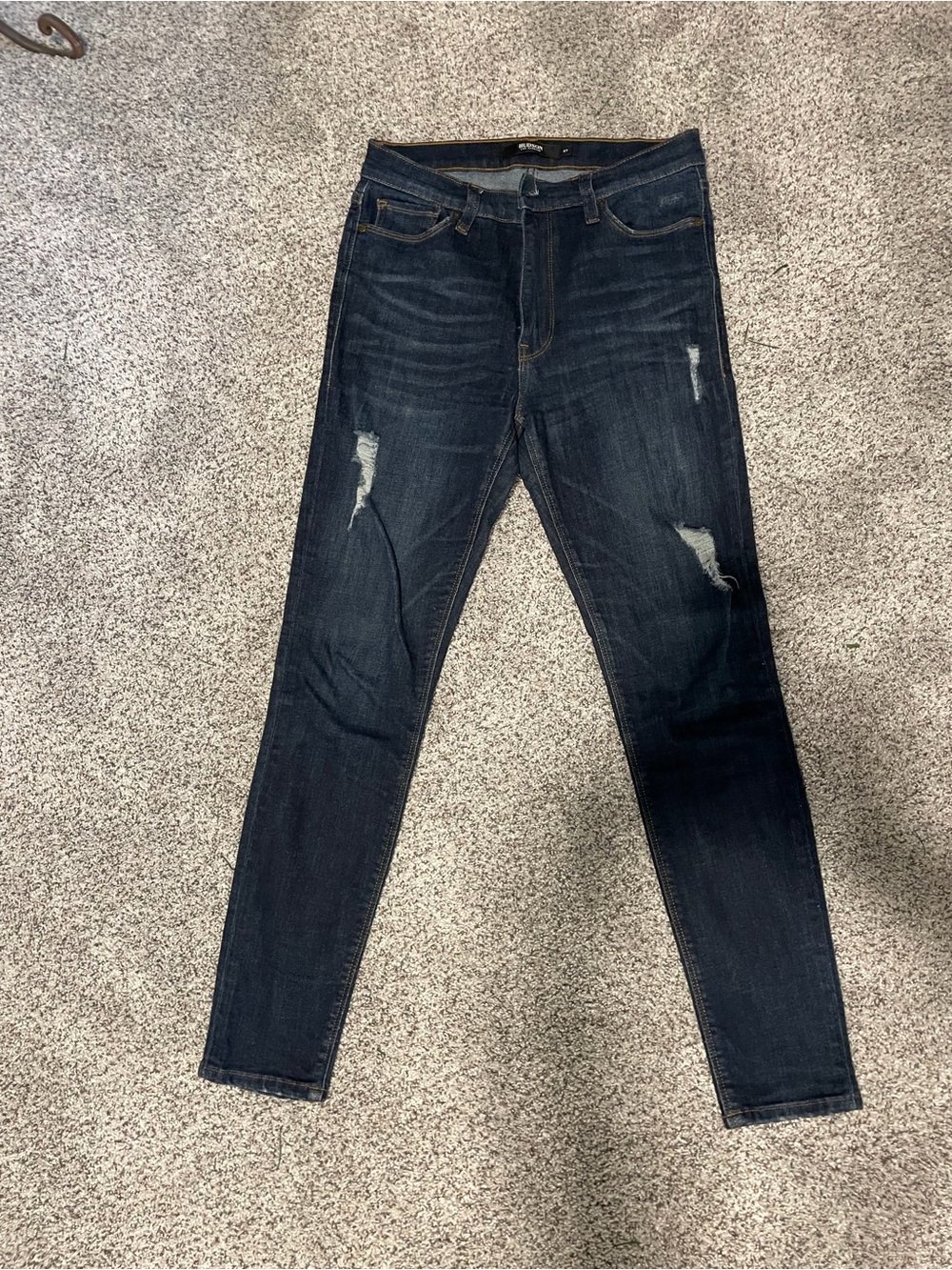 Hudson Jeans Women's Skinny Distressed Dark Blue Denim
